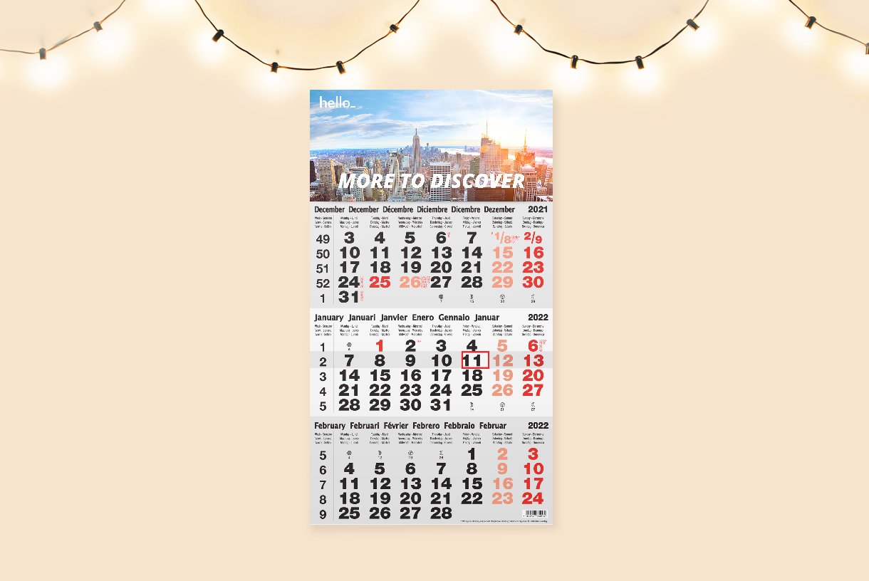 Calendario clásico 3 meses